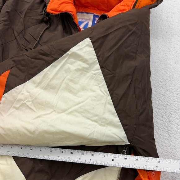 Vintage Logo 7 Cleveland Browns NFL Puffer Jacket Brown Orange Mens Large 90s - Picture 7 of 9
